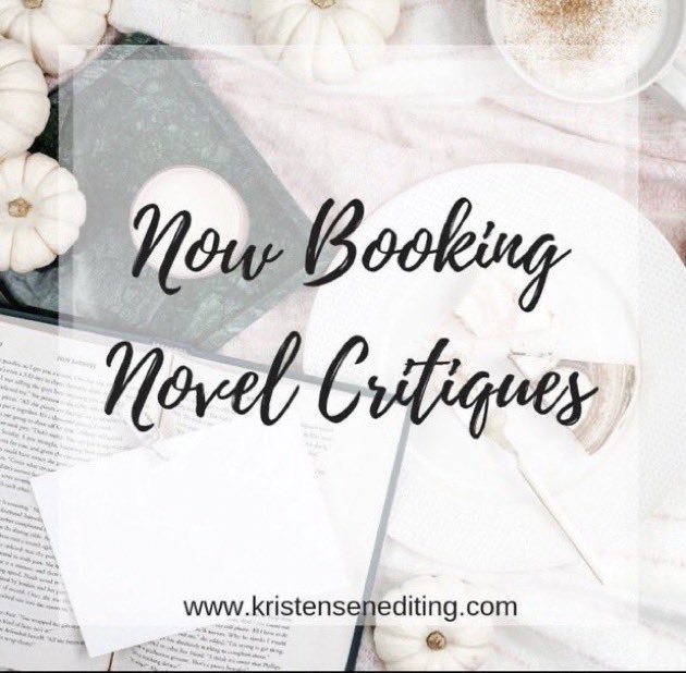 Hello, #writer friends!

I have limited dates available in June, July, &amp; August. 

I’m booking manuscript critiques &amp; full developmental edits. 

I would love to work on a 🔥thriller or romance this summer! 

DM me or visit kristensenediting.com to book! 

#WritingCommunity