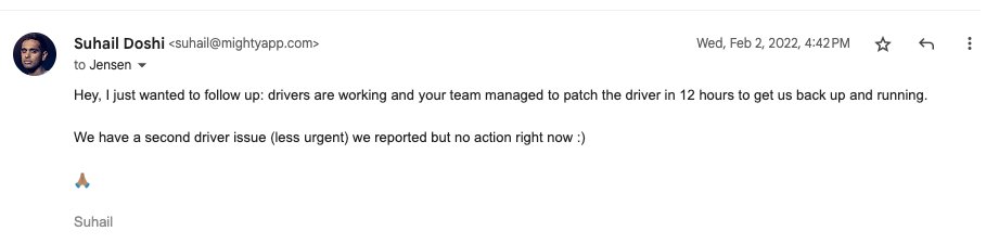I once emailed Jensen cold last year and he got a driver bug fixed in 12 hours. 30 years after its founding, this guy still acts like a hardcore founder.

Jensen is the best tech CEO in the game rn.