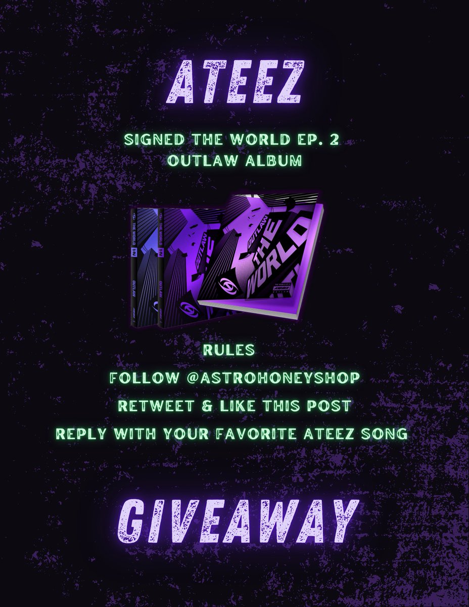 🌶️ATEEZ SIGNED ALBUM GIVEAWAY🌶️ 🌎open to atiny around the world🌏 ✰must follow all rules✰ ✰ends June 15th 10pm PST✰ #ATEEZ_OUTLAW #ATEEZ #ATINY #KPOP