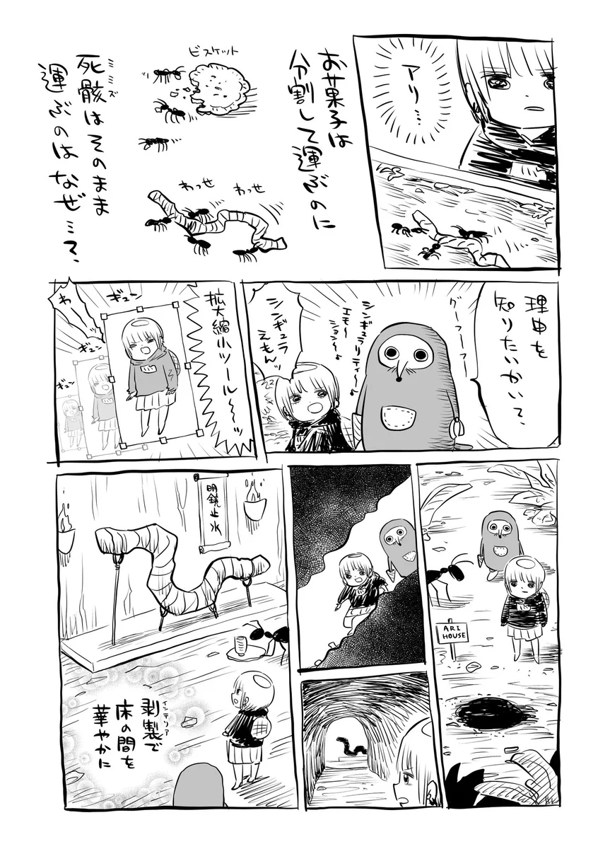 アリの秘密！ミミズを分割しないでそのまま運ぶのは床の間に飾るためだった！？