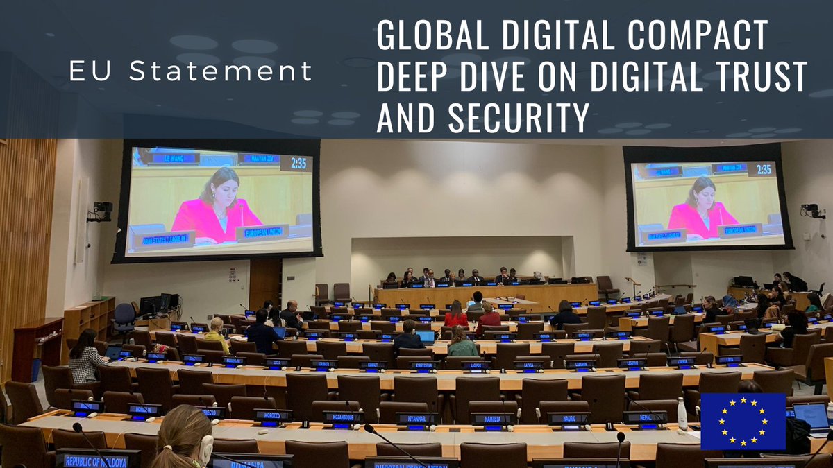 In our digital age, trust cannot be automated. The EU advocates for safe, inclusive and fair online environments, protecting human rights and promoting transparency. 

EU Statement on #DigitaltrustandSecurity #GlobalDigitalCompact ​
➡️eeas.europa.eu/delegations/un…