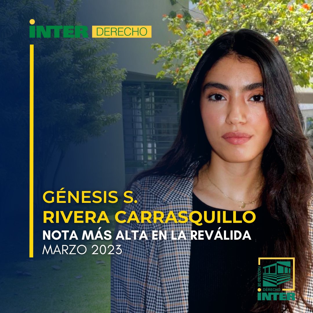 ¡¡¡EN LA INTER SEGUIMOS DE FIESTA!!!  Una egresada  fue la nota más alta de la reválida general de Marzo 2023 y los nuestros obtuvieron el porcentaje más alto de aprobación, en ambas reválidas. #Excelencia #OrgulloInter |  ¡Enhorabuena!