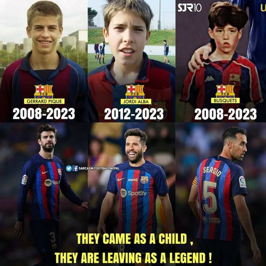 This is the last season of Pique , Alba and Busquets in FC Barcelona ! 📷
▪︎Busquets - 32 Trophies with Barca 📷
▪︎Alba - 18 Tophies with Barca 📷
▪︎Pique - 31 Trophies with Barca 📷
End of an era in FC Barcelona ! 📷
📷📷📷