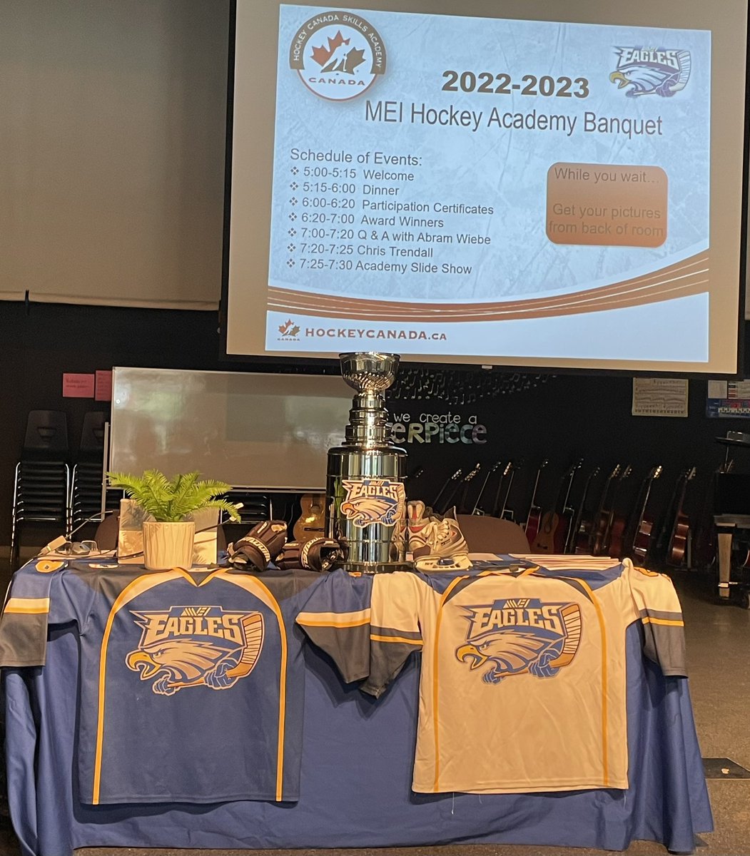 MEI Hockey Academy Year End Banquet is ready to go to celebrate a great year! 🦅