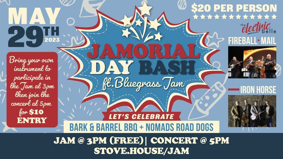 CMHRecords's tweet image. This Memorial Day, grab your instruments 
and head out to the Jamorial Day Bash at Stovehouse in Huntsville, Alabama,  to jam with the members of Iron Horse and Fireball Mail! 

ironhorsebluegrass.com/tour-dates/

#ironhorse #bluegrassjam #bluegrasscovers #pickinonseries #cmhrecords