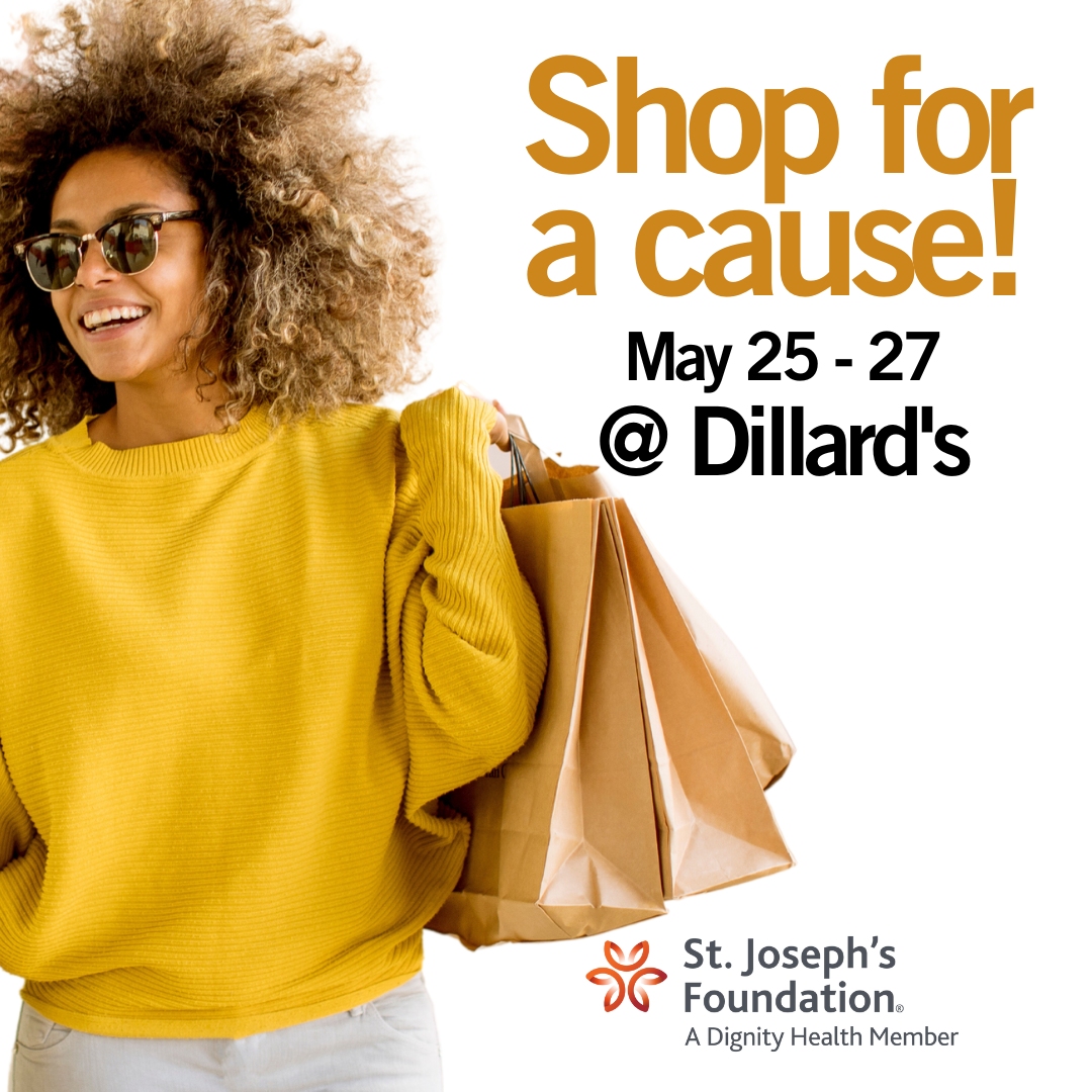 Shoppers, it's GAME TIME! Head to Dillard's (Fashion Square and Arrowhead) today through Saturday, May 25-27, to have 10% of your purchases support St. Joseph's. Enhance your wardrobe and medical care for your community at the same time! 
#humankindness #supportstjosephs