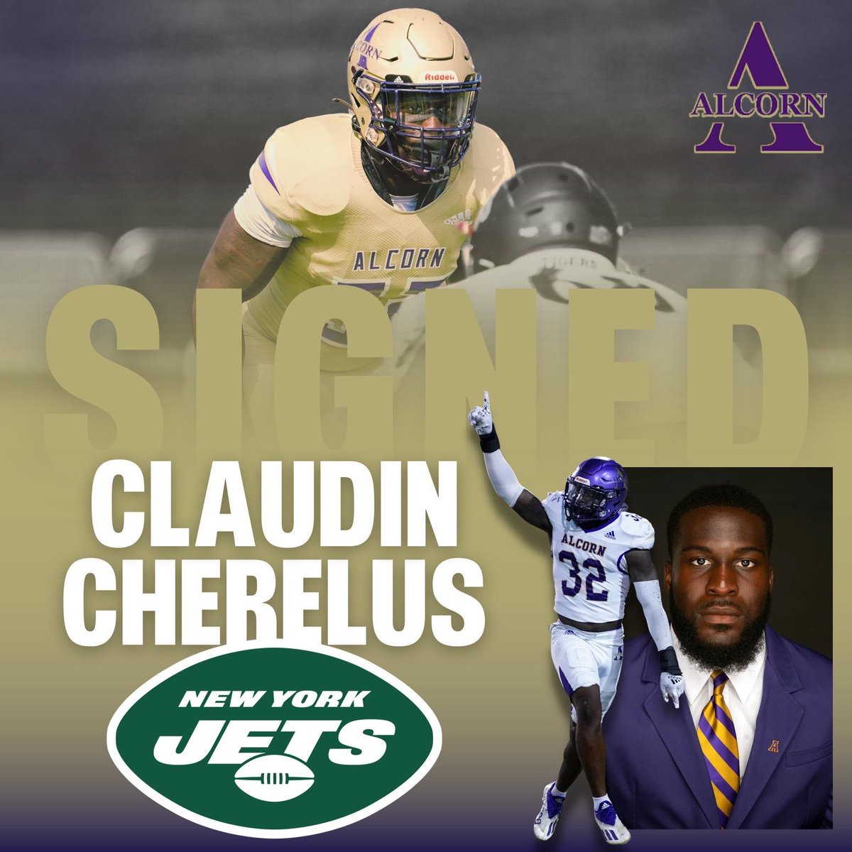 Congratulations to former Braves Student-Athlete @Realclaudinc on signing as an undrafted free agent with the @nyjets!! #FearTheBrave #BravesInThePros