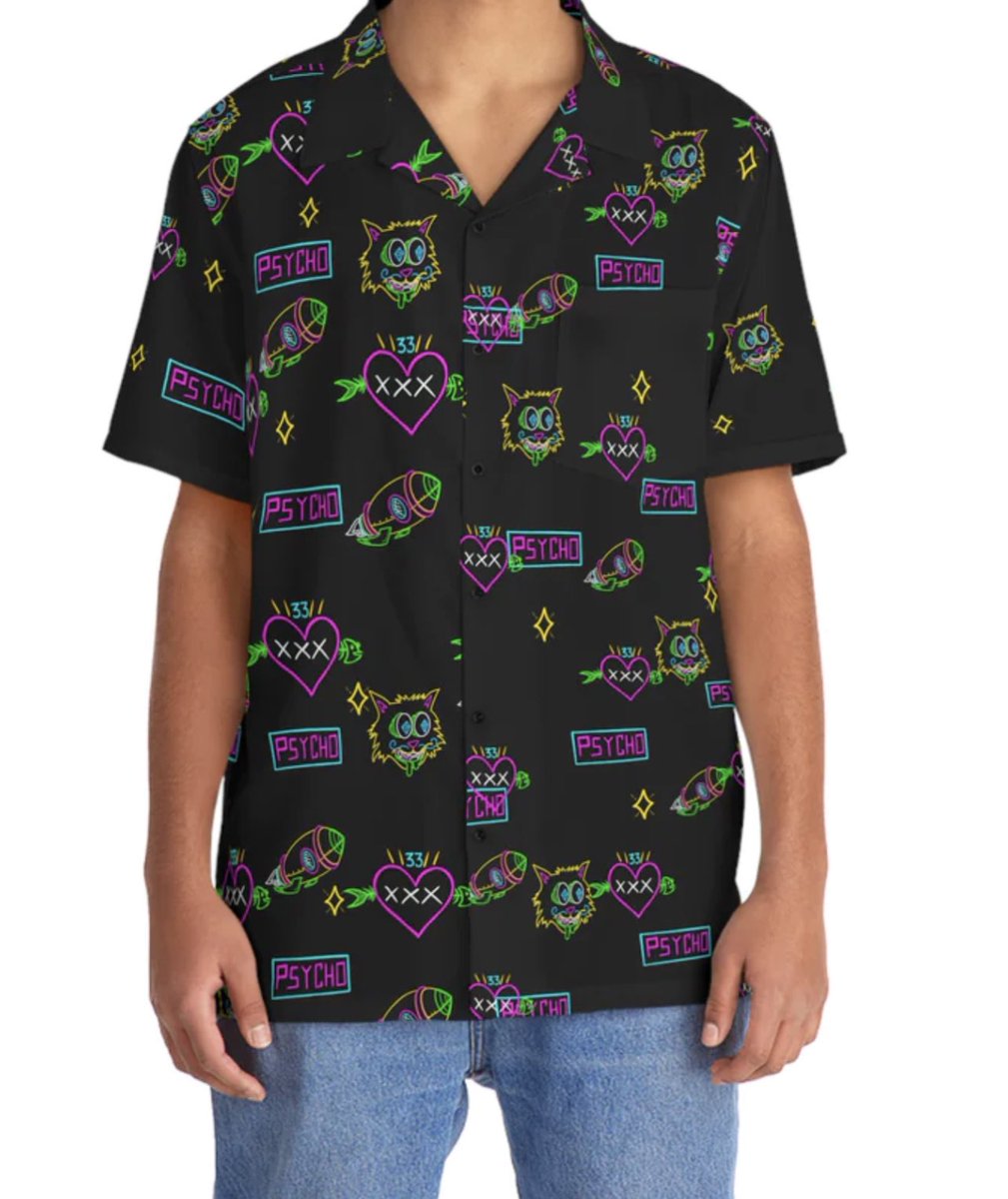 You guys wanted. Merch right ? Summer is here ! Check out my new Neon psycho Swag ! 

10% off all holders ! 😸

Click on link below 👇 to view my shop. 

ugonzo.go.studio/?fbclid=PAAaYf…

#merch 
#summer 
#nft
#artist