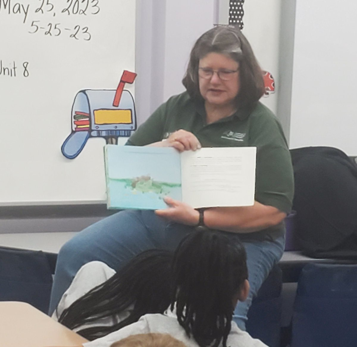 ASCAsecondgrade's tweet photo. Today's mystery reader came to us from Five Rivers Environmental Educational Center. Ms. Gina not only read a fantastic book called Turtle's Race with Beaver,  but she shared all kinds of things with us including a beaver skin and turtle shell! @ASCA_Albany @RCDASchools https://t.co/u3vjJZOuHI