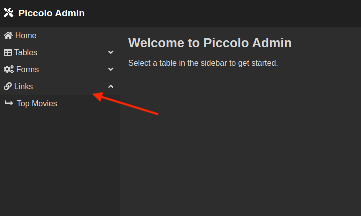 piccolo_orm's tweet photo. The latest version of Piccolo Admin lets you set custom links in the sidebar. https://t.co/NRy1Ib2NPR #Python https://t.co/JvZM8tYoyv
