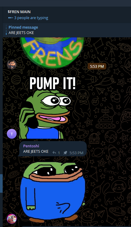 The vibes are back in $FREN with <a href="/Pentosh1/">🐧 Pentoshi</a> 

Send it to 20m now please and ty