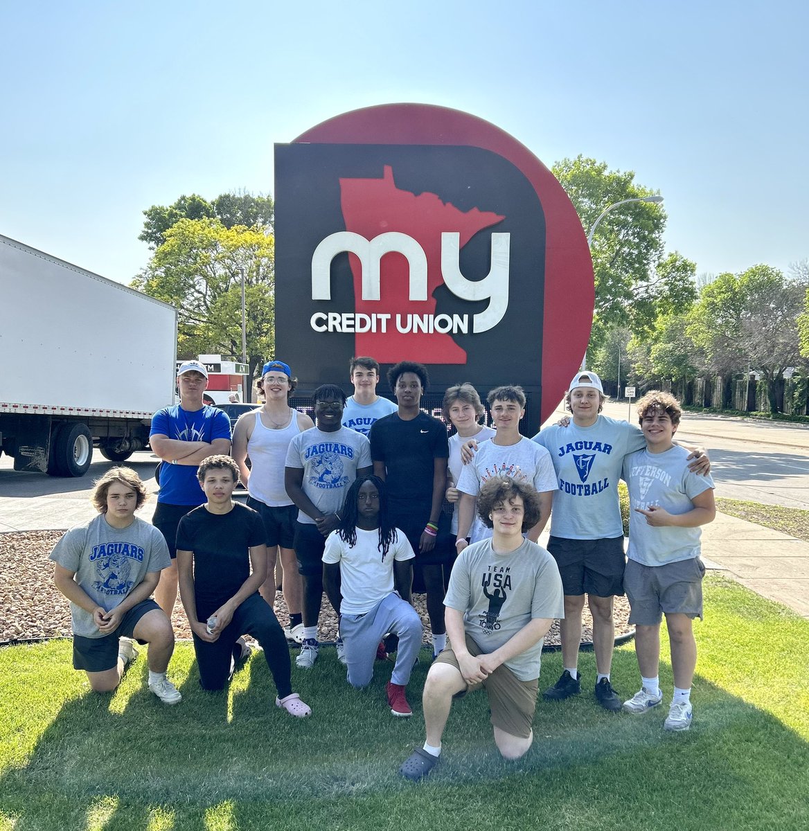 TimCoachc's tweet photo. Super proud of these @JagsFB players who spent the afternoon loading 200,000 flags to be placed at Ft. Snelling this weekend. Living out #passionpridecommitment https://t.co/DTv2LW0lTV