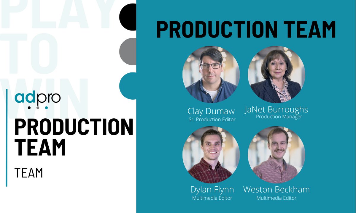 AdProResults's tweet photo. Dreaming of the perfect commercial or trailer? This team has the power to bring it to life!
Meet our Production Team. Everything from commercials, movies, to sizzle reels our team does it all. Thank you, production team, for everything you do for our clients here at AdPro! https://t.co/cQ98S2NvXC
