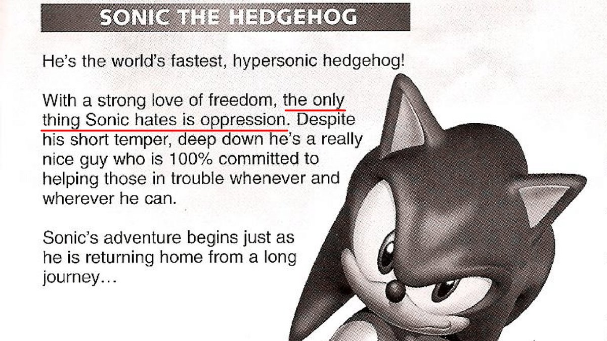 A reminder to parts of the Sonic fanbase: