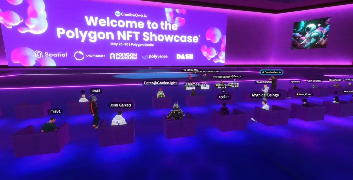 cryptowoke999's tweet image. Polygon Showcase Day 1 was a remarkable display of the power of the Web3 community and the Metaverse.
Amazing event and I stayed all day🔥🔥🔥
Fantastic time with Spatian fam!!
The energy was off the charts!!
@Spatial_io #shotinspatial #polygonshowcase