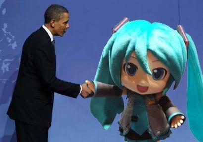 American President Barack Obama shakes hands with the Navy Seal credited with killing Osama bin Laden. (2011, colorized.)