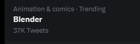 Hbomberguy's tweet photo. The awesome 3D program 'Blender' is trending, but I can't see what for because Twitter doesn't have the infrastructure to filter out horrendous gore from search results any more (since that whole team got fired), so various words just go on a 'do not show results' list https://t.co/Zsy11anaNk
