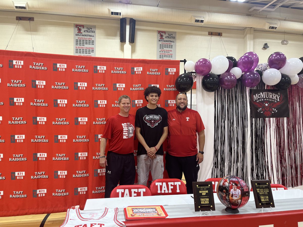 taft_basketball's tweet photo. So proud of Tristan Holden!! 2 Year First Team All-District player, 2 Year 1st Team All-Academic player, &amp; All Time Blocks leader at Taft HS with 225 Block shots, which was held for 25 years at Taft. Big things ahead for Tristan as he signs with McMurry University!! https://t.co/F9QQ9I7SXp