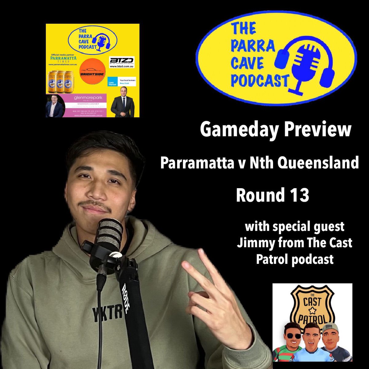 Out now a gameday preview of the @nthqldcowboys and @TheParraEels @commbankstadium tonight 8pm with Jimmy from @thecastpatrol 

🎧 - linktr.ee/TheParraCavePo…
