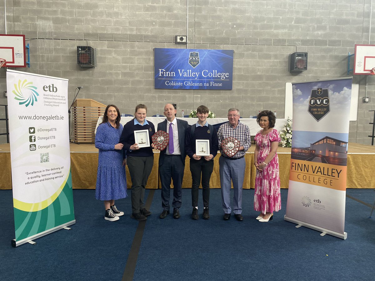 FinnValleyColl's tweet photo. Massive congratulations to Senior Boy of the Year Conor Gillen and Senior Girl of the Year Amy Mc Ginty, such worthy recipients. #CelebratingSuccess #FVC #PrizegivingCeremony2023 https://t.co/BxEQAEVqzA