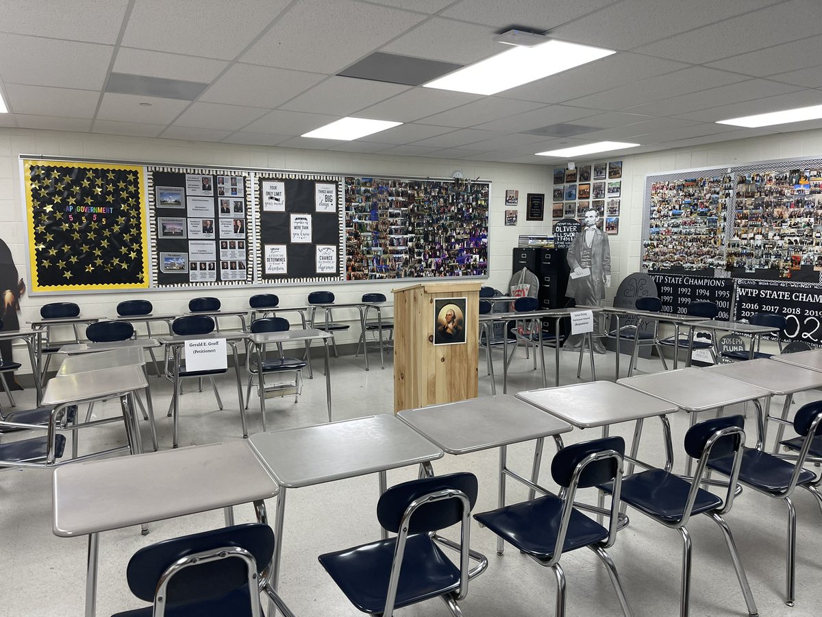 The room is set. Groff vs DeJoy begins today in C14. #mootcourt #apgov @StreetLawInc