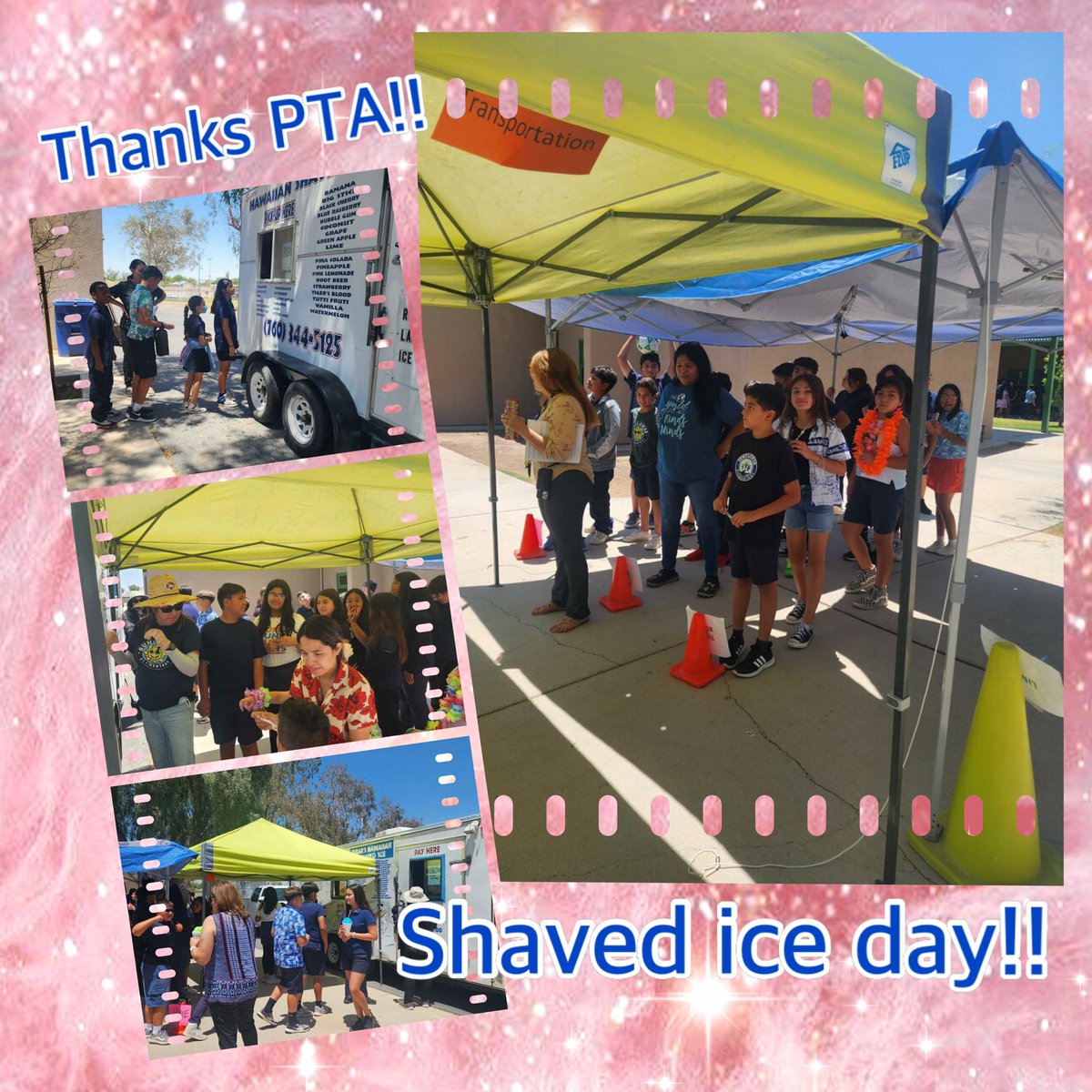 Thanks PTA for the shaved ice!! It was wonderful!!! Next stop, the Neon Dance!!