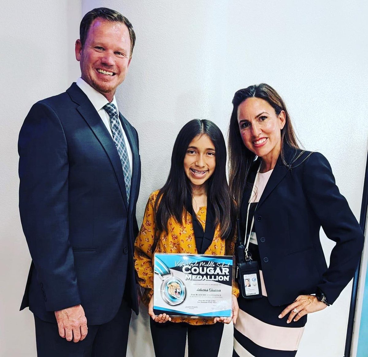 Our cougars display with pride their certificate and Cougar medallion for their hard work and dedication all year long. #leadingthePACK #portriateofagraduate @ValVerdeUSD