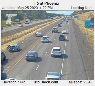 OregonDOT's tweet image. #SWOregon: Expect delays on NB I-5 at MP 25 due to a crash 4 mi. south of #Medford. Prepare to slow or move over for worker safety. TripCheck.com for updates.