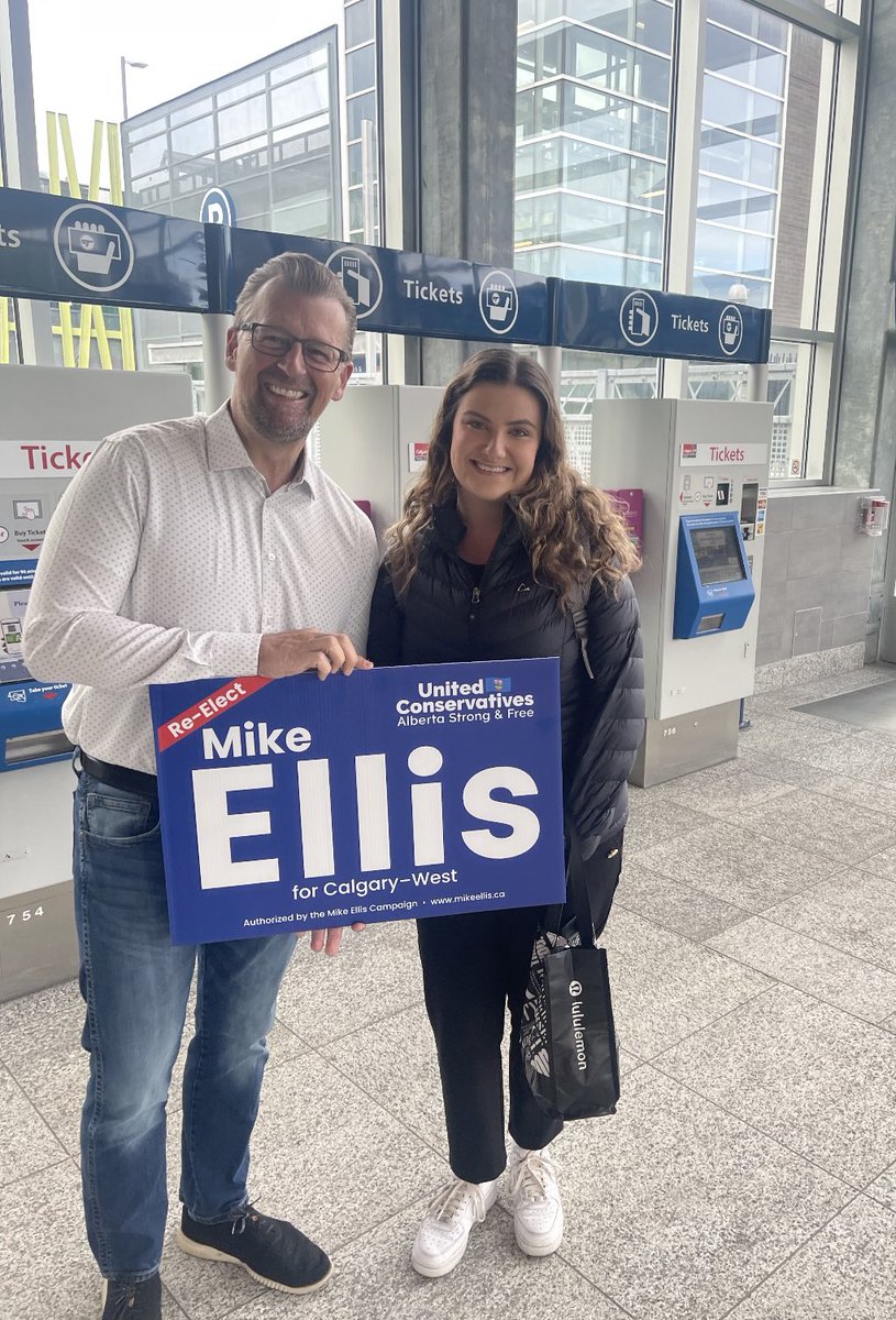 MikeEllisUCP's tweet photo. Whether we are at the LRT station or at the doors, I'm always humbled by the support in Calgary-West. Advanced polls are open until end of day Saturday, let's get it done!

#abpoli #abvotes #TeamUCP https://t.co/WcJOZVmFgD