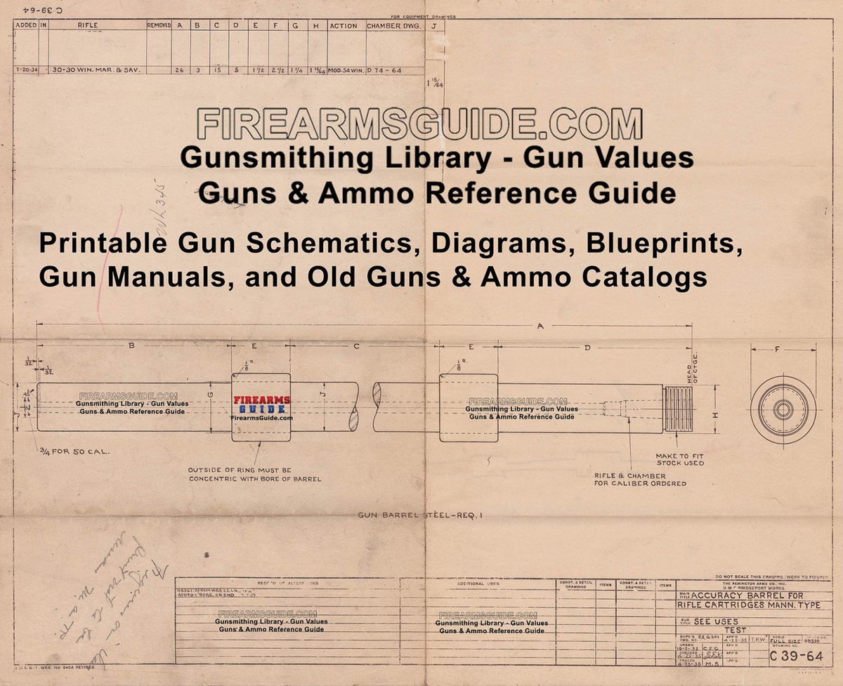 Gunsmithing Library for Gun Enthusiasts &amp; Gunsmiths: Thousands of printable Gun Manuals, Gun Drawings, Schematics &amp; Parts Lists, Blueprints, Old Guns &amp; Ammo Catalogs #handguns #rifles #shotguns #guns #firearms #ammo #manuals #blueprints #catalogs #values  firearmsguide.com/index.php?opti…