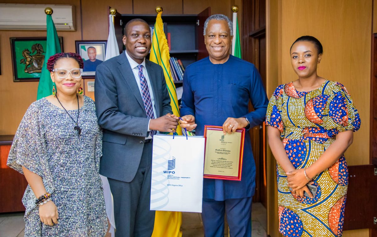 24th May: I received the visit of Oluwatobiloba Moody, Head of the @WIPO Office in Nigeria and his staff. @NGRPresident @NigeriaGov