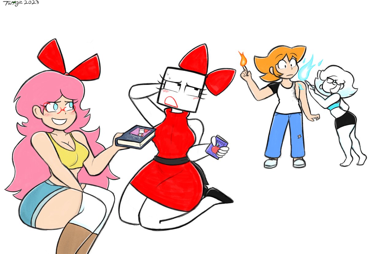 Art trade! Just a little book club between Yumi and Twinkle.