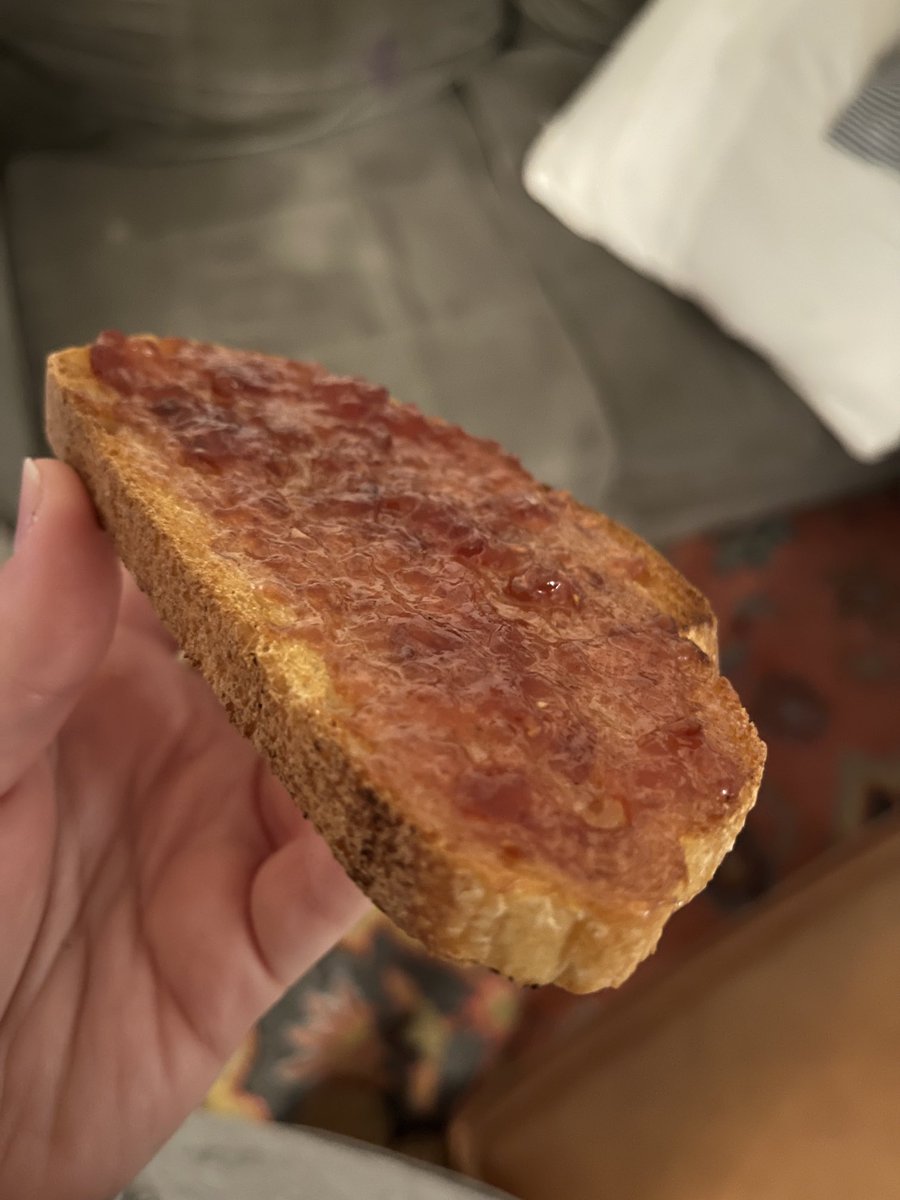 sourdough with raspberry preserves 😋