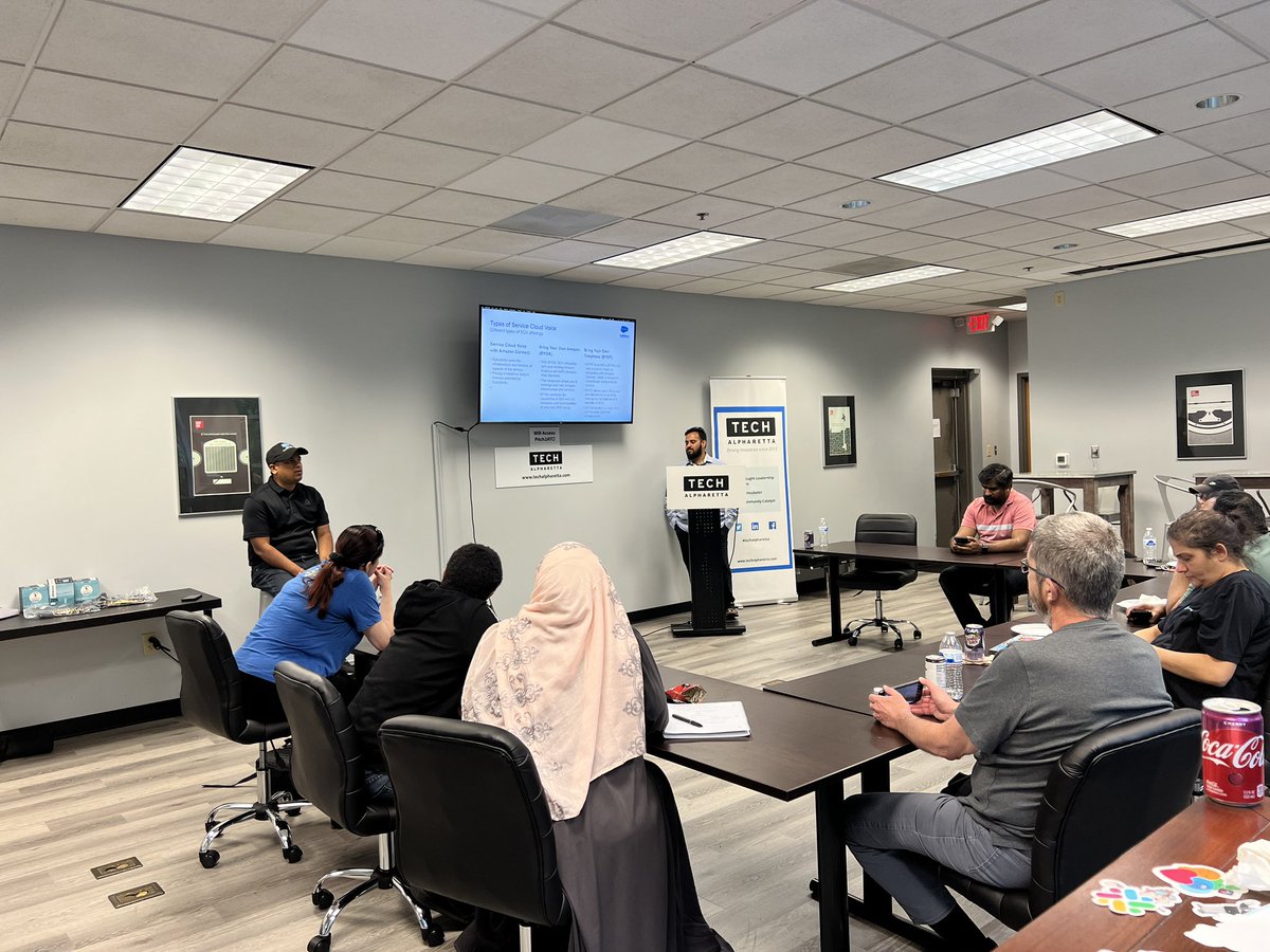 ZaaMinal's tweet photo. Attending Service cloud voice session at  Alpharetta Developer Group Meet 
#AlpharettaGroupMeet #ServiceCloudVoice https://t.co/tIlvoBT6cF
