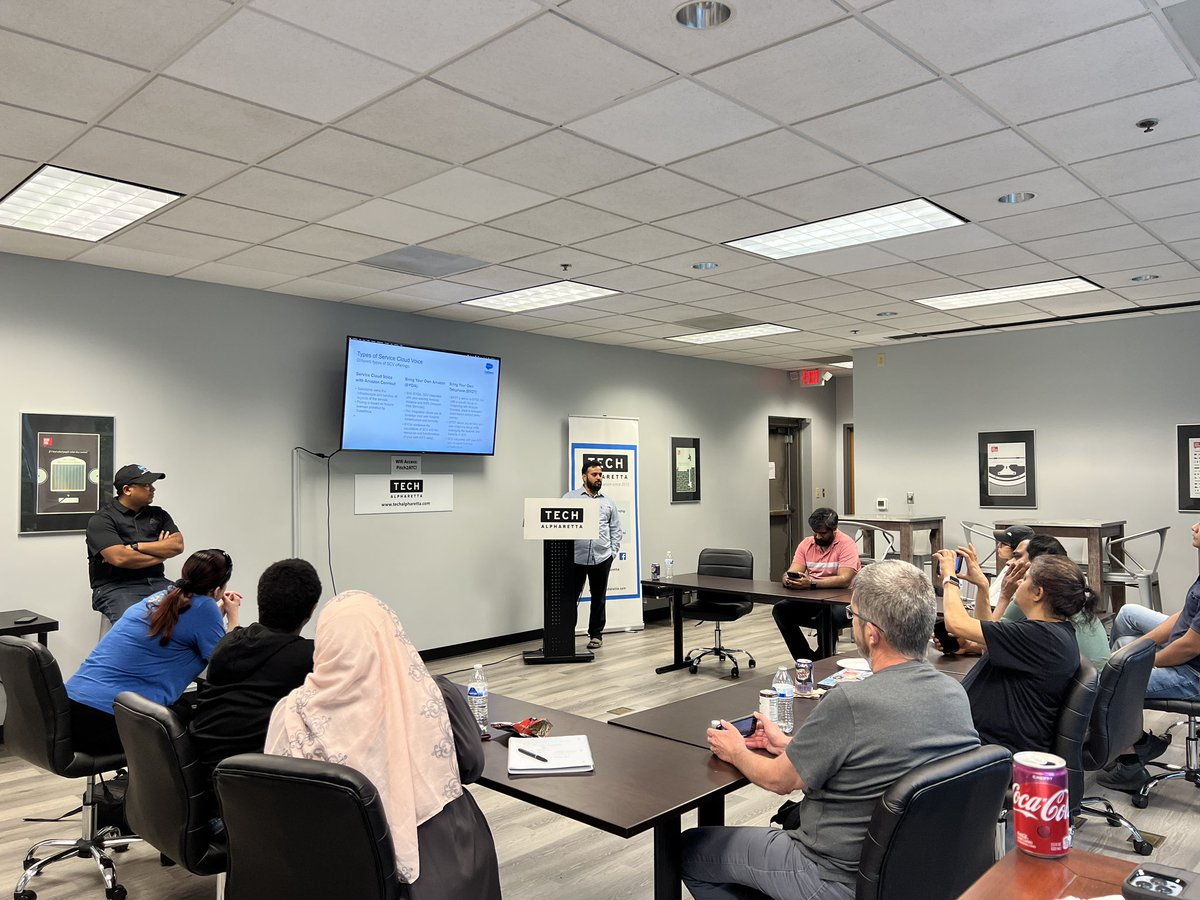 ZaaMinal's tweet photo. Attending Service cloud voice session at  Alpharetta Developer Group Meet 
#AlpharettaGroupMeet #ServiceCloudVoice https://t.co/tIlvoBT6cF