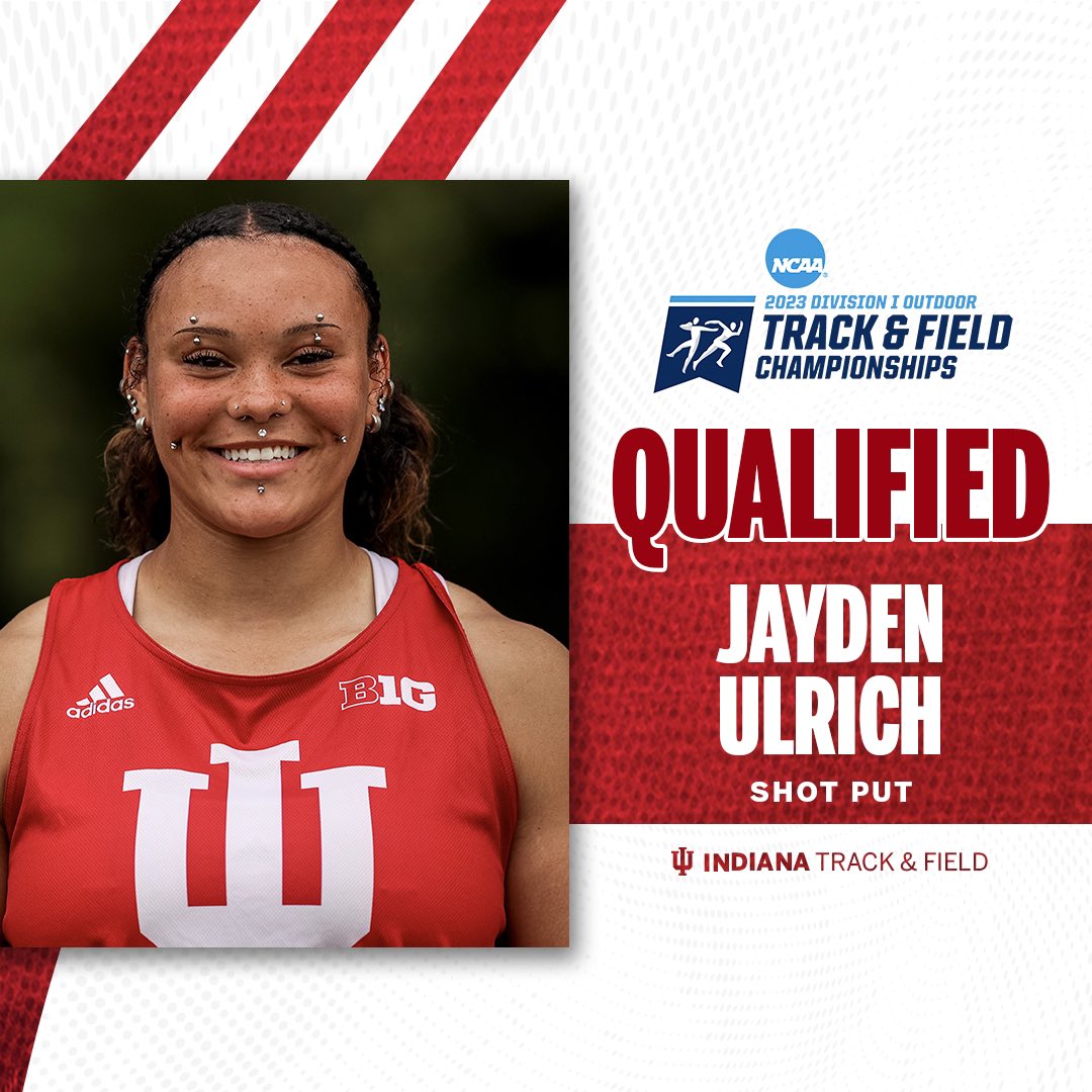 IndianaXCTF's tweet photo. Secured her spot at NCAA’s 🎟️

Jayden Ulrich qualifies to the NCAA Outdoor Championships in the shot put! https://t.co/aFKRh3k8su
