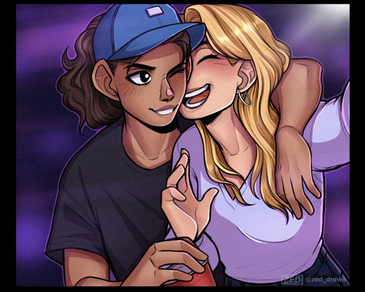 been dealing with some art block lately so here's just some college au shoni I forced outta myself today