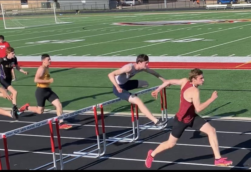Ticket punched!  Caleb Rocha moves on to State in 110 Hurdles. #reedsburgpride