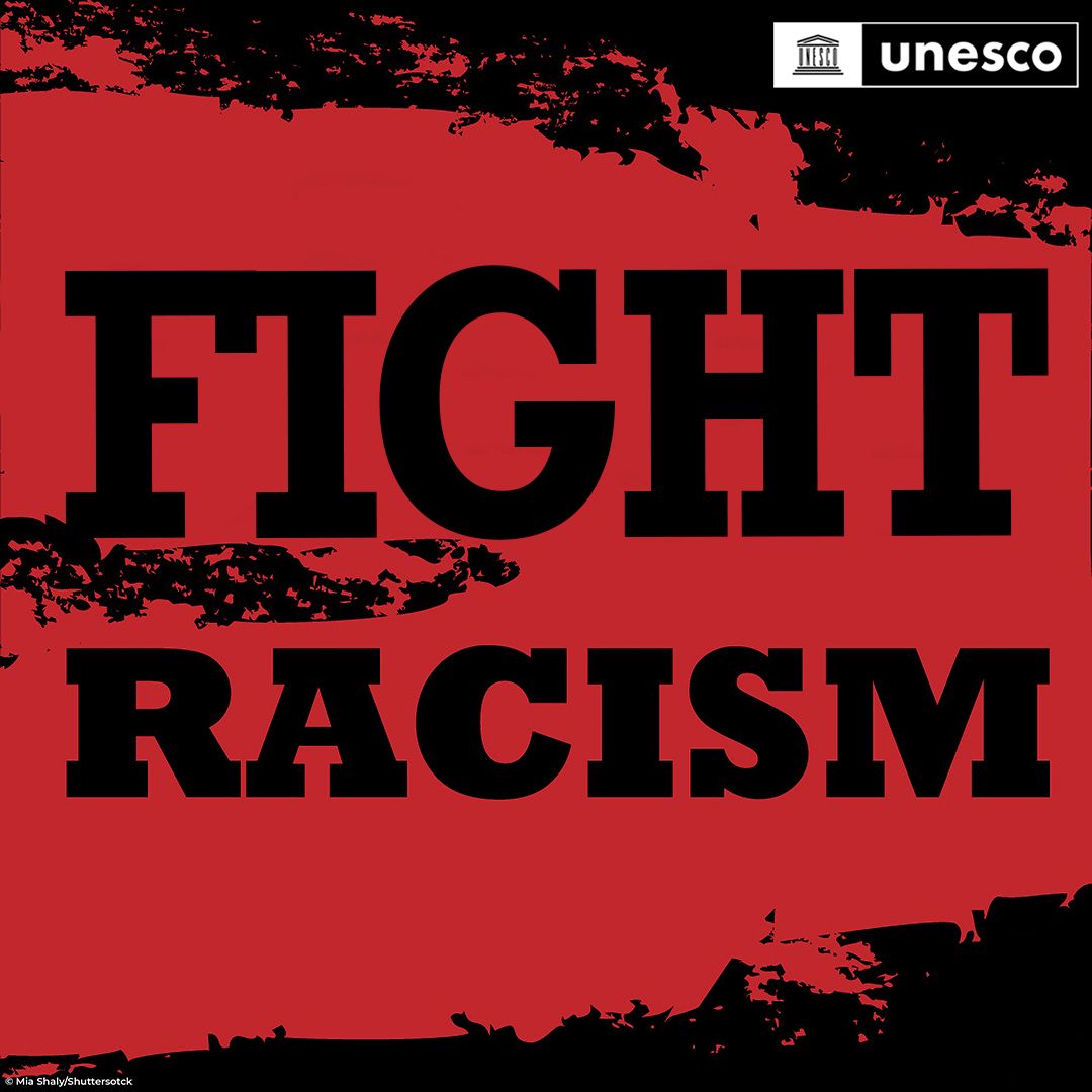 𝐒𝐓𝐎𝐏 racism.
𝐒𝐓𝐎𝐏 anti-semitism.
𝐒𝐓𝐎𝐏 xenophobia.
𝐒𝐓𝐎𝐏 intolerance.

Join our call to #StandUp4HumanRights & #FightRacism! Let's build together a world free of discrimination, hate & violence.

 ➡️ on.unesco.org/426Skiy