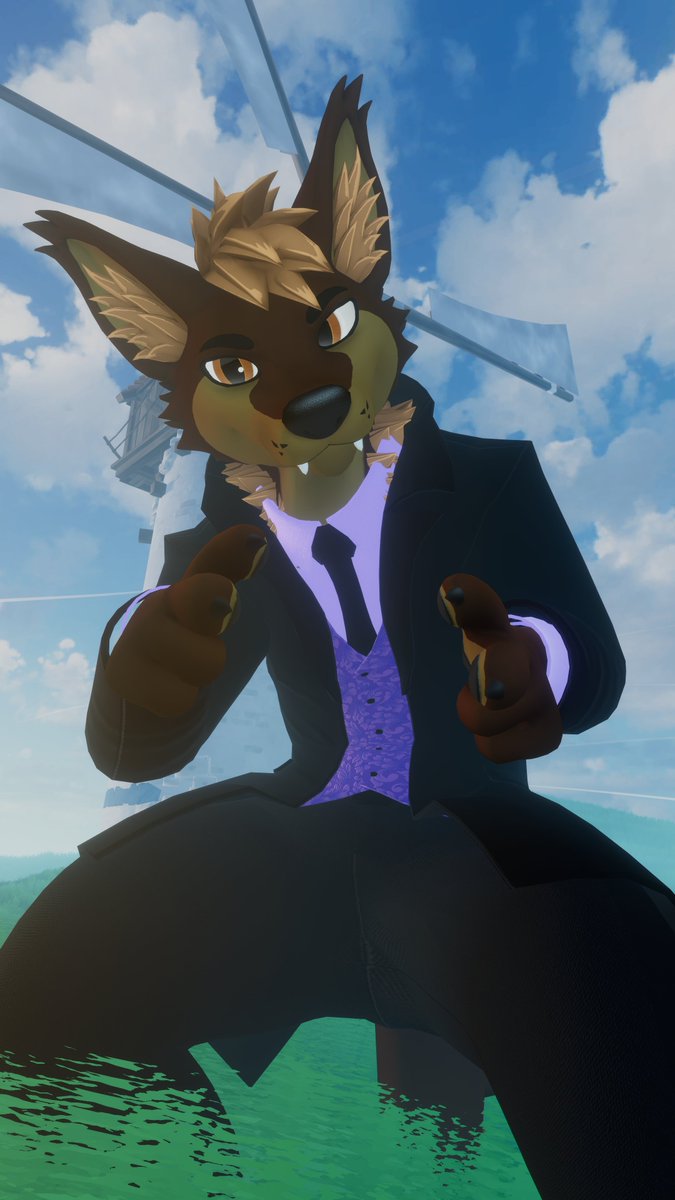 Looking dapper! Finished vr Freakhound Comm for @Jerryfoxxo !