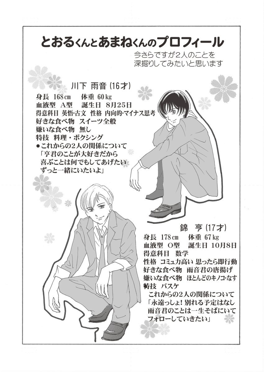 亨君の突然のキス。それは雨音君に複雑な想いがあったからで…
次回は最終話になります。
明日はイベント。お天気もなんとかいけそう😅
遊びに来てね🥰
#創作BL
#漫画が読めるハッシュタグ
#とおる君とあまね君の恋模様
#ちーとでこ
#小松島みなとマルシェ