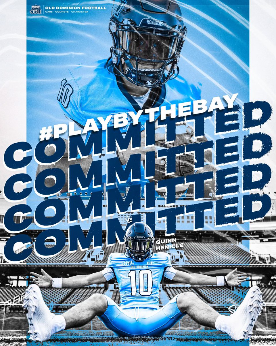 Quinn Henicle (@quinnhenicle) on Twitter photo Blessed for the opportunity!
Committed! #ReignOn
<a href="/ODUFootball/">ODU Football</a> <a href="/CoachDeckODU/">Kevin Decker</a>
<a href="/RickyRahne/">Ricky Rahne</a> <a href="/FootballDwest/">DWest Football</a> <a href="/CoachTaggart14/">Tim Taggart</a> Blessed for the opportunity!
Committed! #ReignOn
<a href="/ODUFootball/">ODU Football</a> <a href="/CoachDeckODU/">Kevin Decker</a>
<a href="/RickyRahne/">Ricky Rahne</a> <a href="/FootballDwest/">DWest Football</a> <a href="/CoachTaggart14/">Tim Taggart</a>