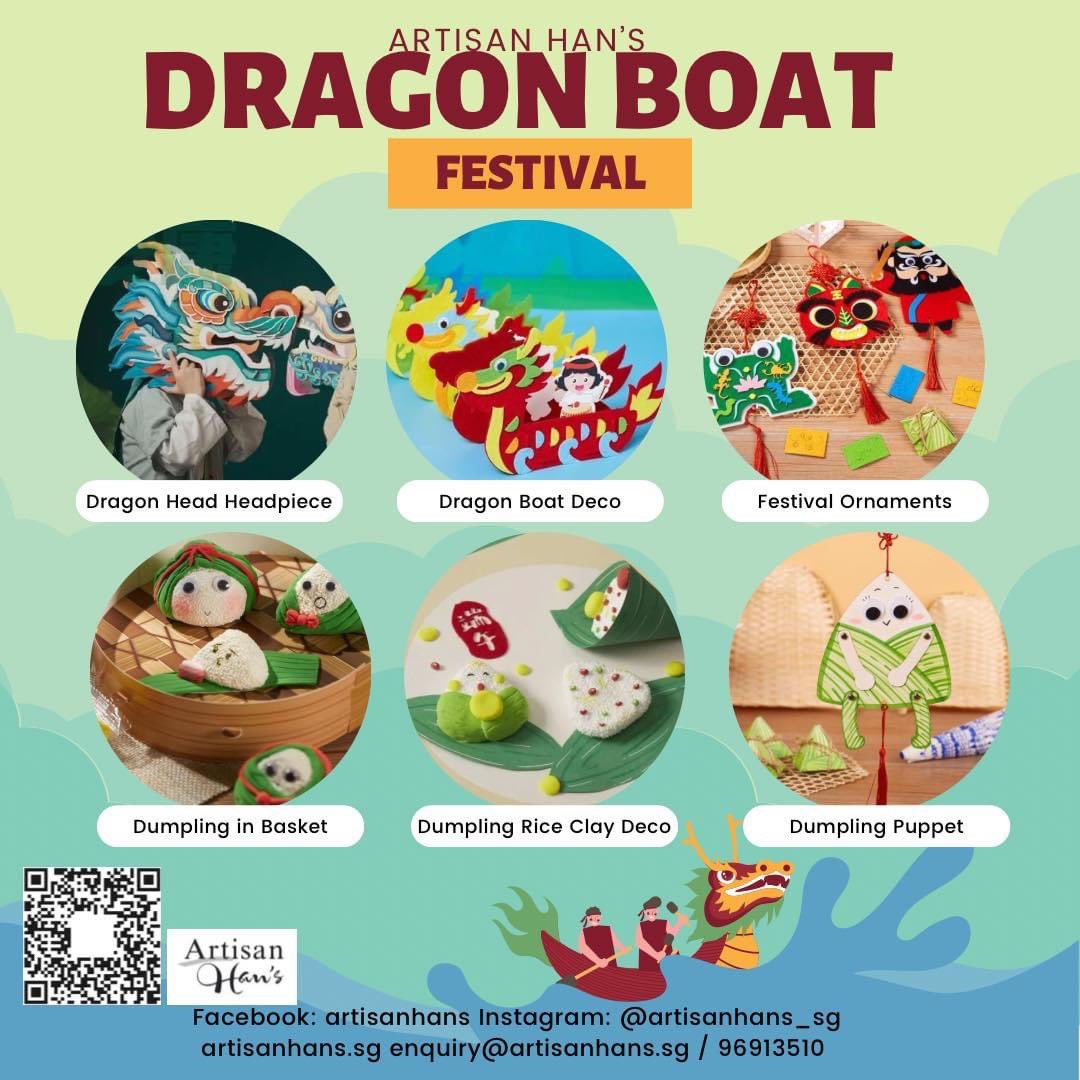 Dragon Boat Festival is around the corner! Contact us for theme related art activities for your event or for the June holiday today! 

#artisanhanssg #artist #art #dragonboatfestival #juneholiday #artactivities #creative #funtimes