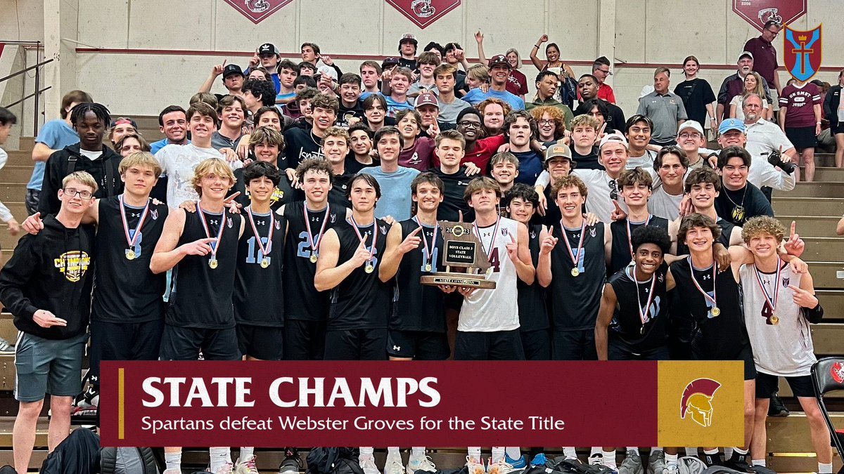 Congratulations to our <a href="/DeSmetJesuitVB/">DeSmet Volleyball</a> #Spartans on their 25-17, 25-21, 25-16 win over Webster Groves for the <a href="/MoBoysVB/">Mo Boys VB</a> #State Championship #OhBaby #Champs <a href="/DeSmet_ADBarker/">Harold Barker</a> <a href="/STLhssports/">STLhighschoolsports</a>