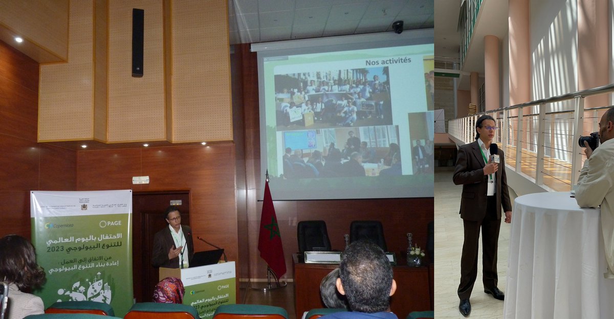 Celebrating #BiodiversityDay at the Ministry of Energy Transition & Sustainable Development 🇲🇦. I had the pleasure to do a presentation on @MYBN_asso , youth participation in the implementation of the U.N. Global Biodiversity Framework, and the upcoming @aysbsummit 2023. 🐘🌳🌍