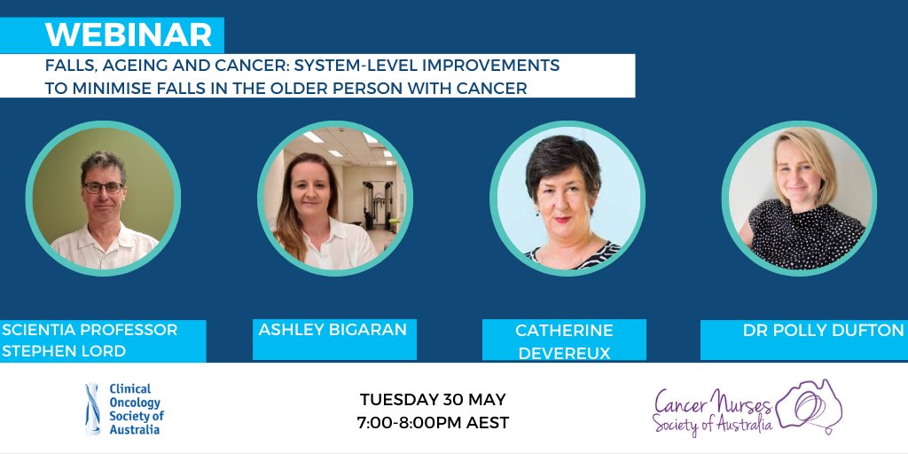 Only five days to go until the <a href="/CNSA_ORG/">CNSA</a> / COSA webinar series resumes with four excellent speakers discussing falls, ageing and cancer.
Free registration for CNSA and COSA members at bit.ly/3obslsl
#cancer #mdt #oncology