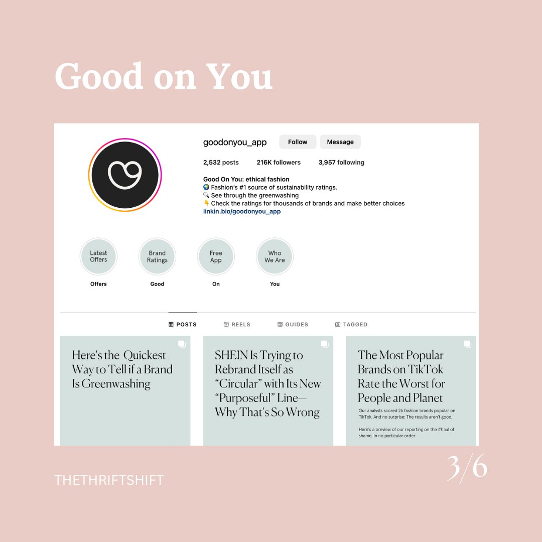 TheThriftShft's tweet photo. As we reach the end of our campaign, here are some inspiring pages to follow to continue your sustainable fashion journey 💚🫶✨ @livekindlyco @GoodOnYou_App  @Goodbyes 

#zerowaste #sustainablefashion #ecofashion #slowfashion #zerowastemovement https://t.co/JNHO9xM2vk