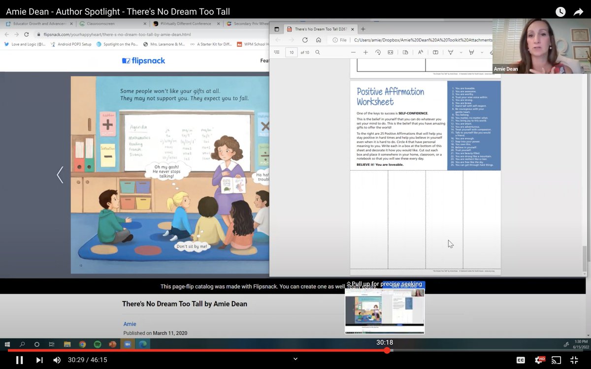mrhartgis's tweet image. 4/4 - In 2022 @KeepInLearning #VirtuallyDifferent Summer Conf, I loved @behaviorqueen&apos;s story about writing &quot;There&apos;s No Dream Too Tall.&quot; Don&apos;t worry about what everyone says your job should be when you grow up. Follow your dreams! Fun illustrations have Easter eggs from her life.