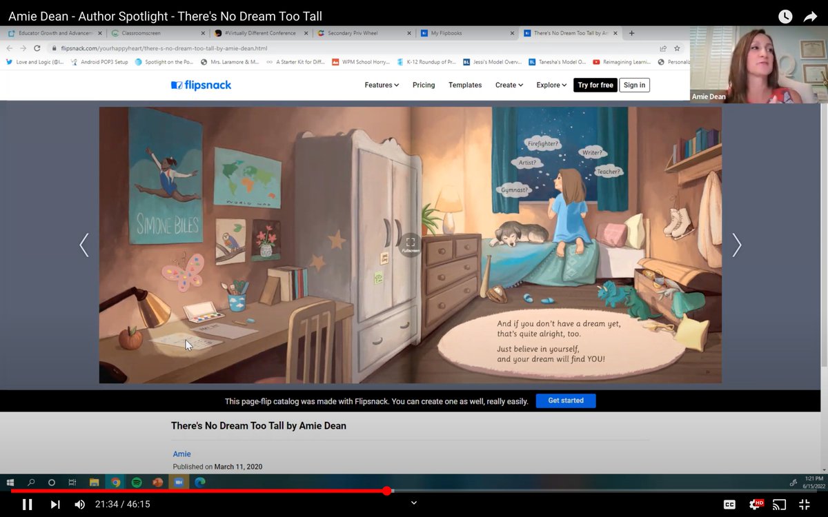 mrhartgis's tweet image. 4/4 - In 2022 @KeepInLearning #VirtuallyDifferent Summer Conf, I loved @behaviorqueen&apos;s story about writing &quot;There&apos;s No Dream Too Tall.&quot; Don&apos;t worry about what everyone says your job should be when you grow up. Follow your dreams! Fun illustrations have Easter eggs from her life.