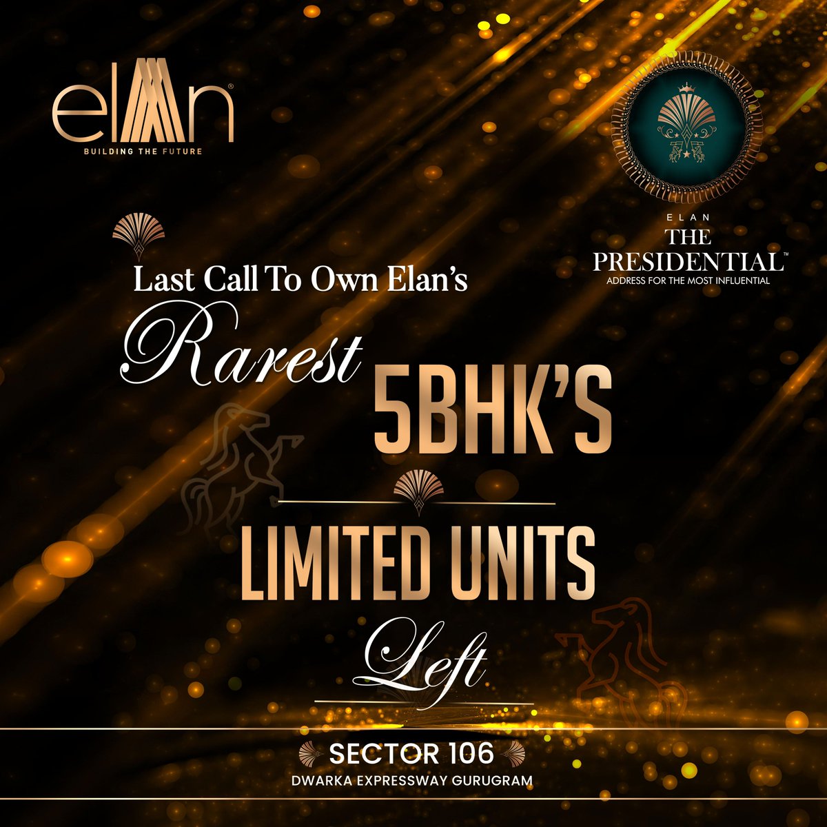 Final opportunity to claim Elan The Presidential's most exquisite 5BHK homes - limited units remain!

#ElanGroup #ElanPresidential #Sector106 #ThePresidential #DwarkaExpressway #luxurywithelan #liveatelan #Gurguram #RealEstate #Luxury #Lifestyle #luxurylifestyle #luxuryamenities